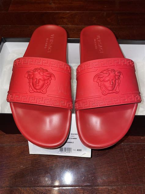 versace slides red replica|versace virtus slides.